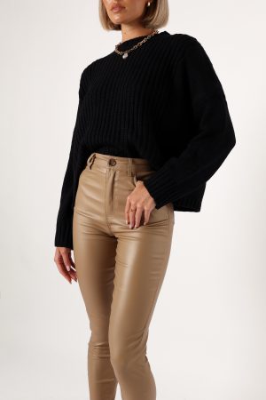 Sammie Vegan Leather Pants – Tan