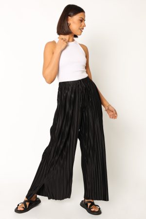 Sasha Pleated Pants – Black