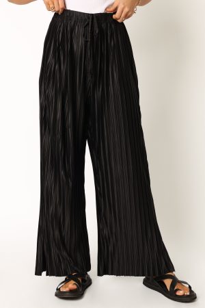 Sasha Pleated Pants – Black