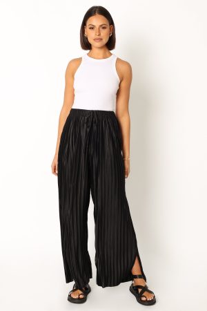 Sasha Pleated Pants – Black