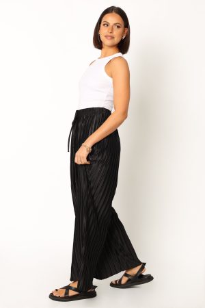 Sasha Pleated Pants – Black