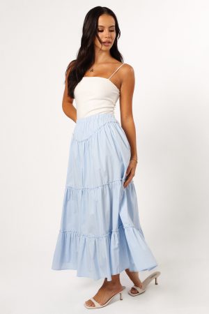 Somerset Midi Skirt – Sky