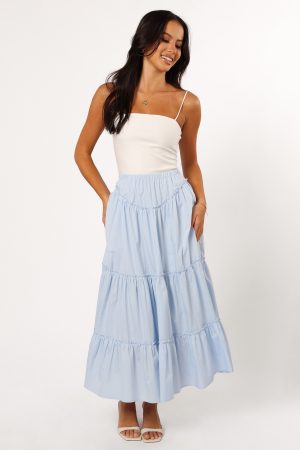 Somerset Midi Skirt – Sky
