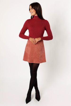Tammy Cord Skirt – Brick