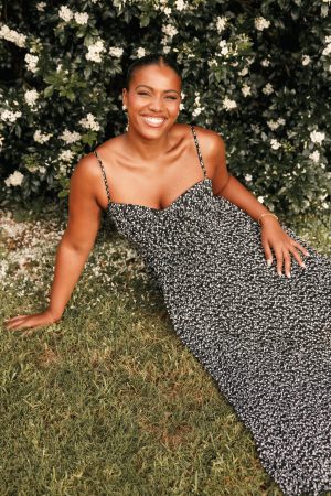 Achanti Pleated Maxi Dress – Black Floral