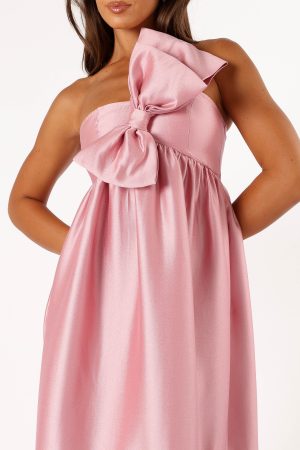 Betina Bow Front Maxi Dress – Dusty Rose