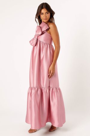 Betina Bow Front Maxi Dress – Dusty Rose