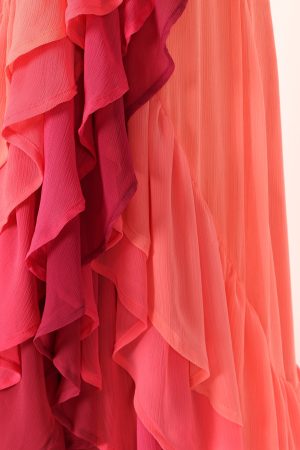 BomBon Tiered Maxi Dress – Coral Hot Pink