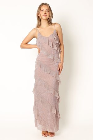 Ciao Ruffles Maxi Dress – Dusty Lavender