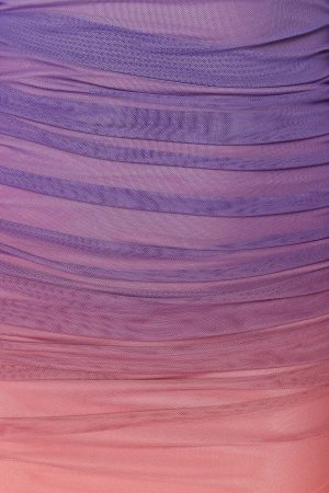 Dakota One Shoulder Midi Dress – Purple Gradient