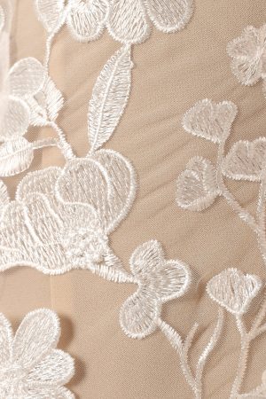 Evelynn Mini Dress – White/Nude