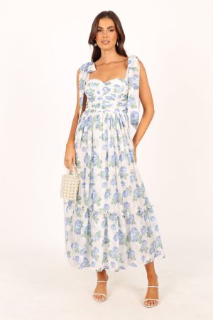 Floret Midi Dress – Blue