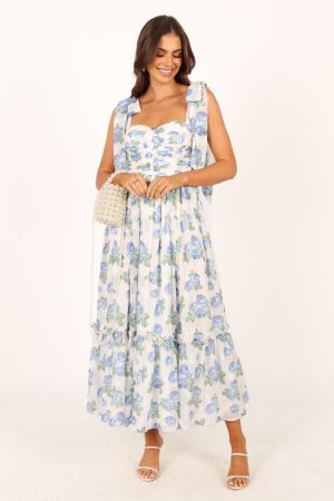 Floret Midi Dress – Blue