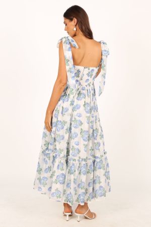 Floret Midi Dress – Blue