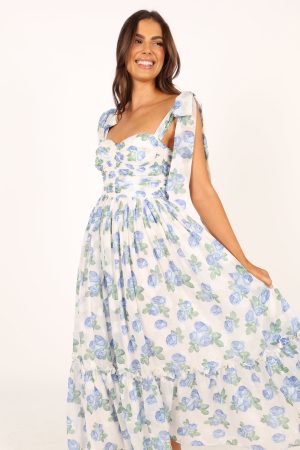 Floret Midi Dress – Blue