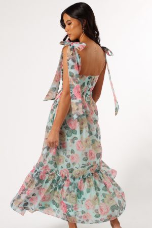 Floret Midi Dress – Blue Multi