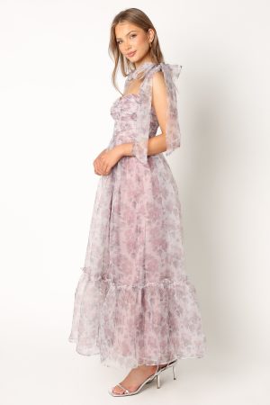 Floret Midi Dress – Dark Purple