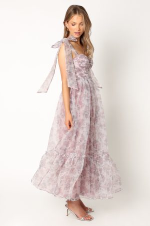 Floret Midi Dress – Dark Purple