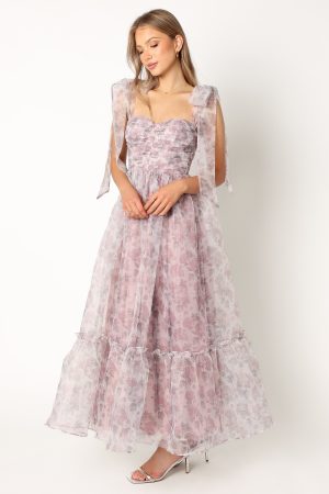 Floret Midi Dress – Dark Purple