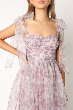 Floret Midi Dress – Dark Purple