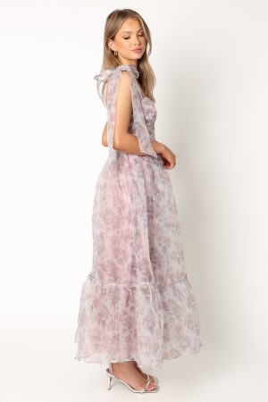 Floret Midi Dress – Dark Purple