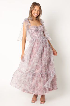 Floret Midi Dress – Dark Purple