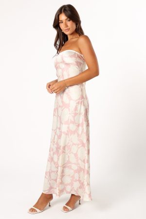 Gemma Strapless Maxi Dress – Pink Floral