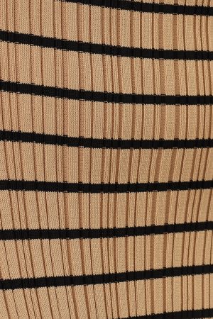 Henry Striped Midi Dress – Beige Black