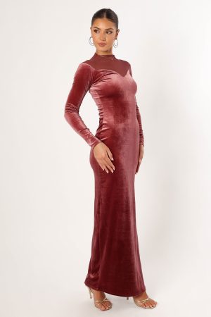 Jessica Long Sleeve Maxi Dress – Mauve