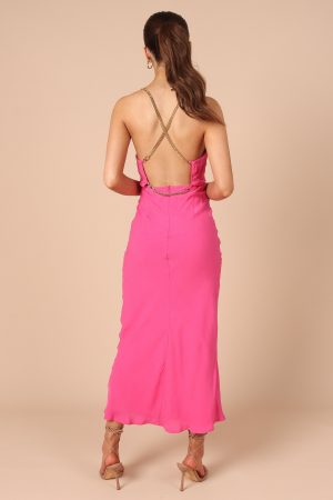 Khaleesi Slip Midi Dress – Pink