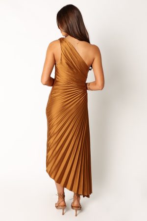 Kleo One Shoulder Maxi Dress – Golden Ochre