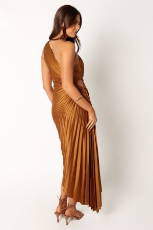 Kleo One Shoulder Maxi Dress – Golden Ochre