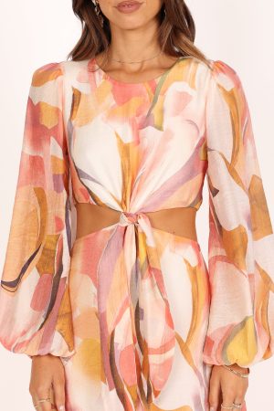 Laquin Long Sleeve Maxi Dress – Pink