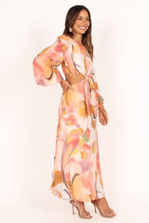 Laquin Long Sleeve Maxi Dress – Pink