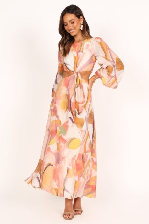 Laquin Long Sleeve Maxi Dress – Pink