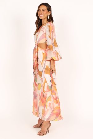 Laquin Long Sleeve Maxi Dress – Pink