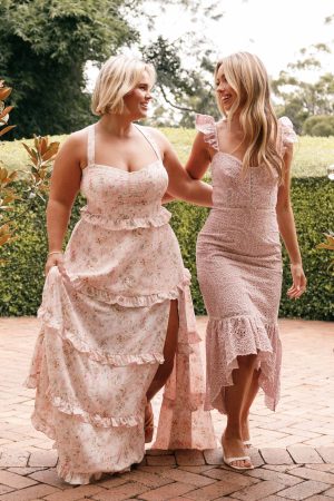 Lillee Tiered Maxi Dress – Pink Floral