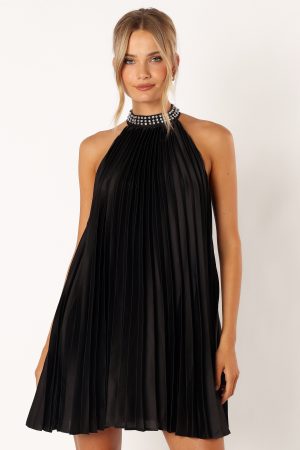 Lizzy Halterneck Mini Dress – Black