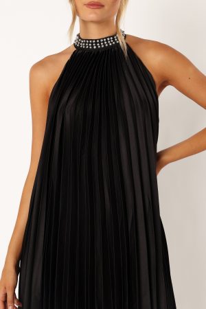 Lizzy Halterneck Mini Dress – Black