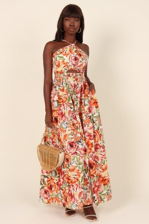 Madeira Dress – Orange Floral