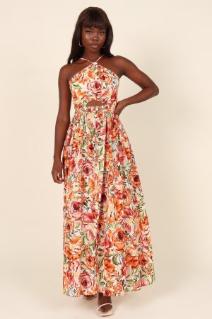 Madeira Dress – Orange Floral