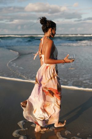 Marie Halterneck Maxi Dress – Multi