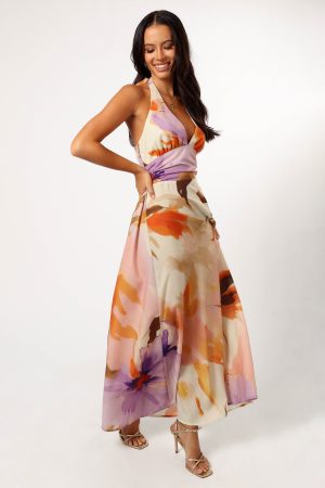 Marie Halterneck Maxi Dress – Multi