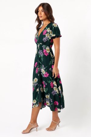 Mazie Floral Midi Dress – Eden Florals