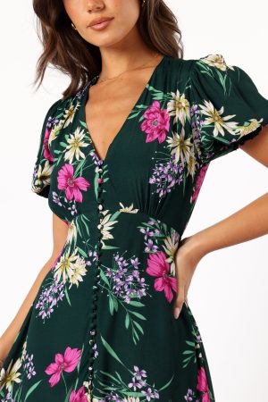 Mazie Floral Midi Dress – Eden Florals