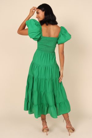 Morgan Tiered Dress – Green