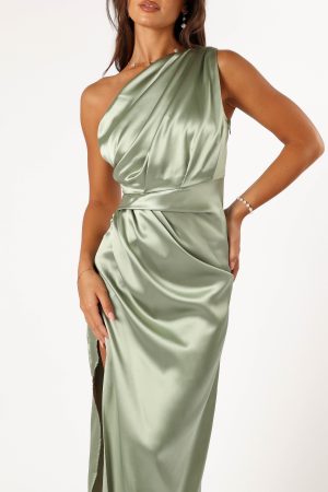 Nadia One Shoulder Maxi Dress – Sage
