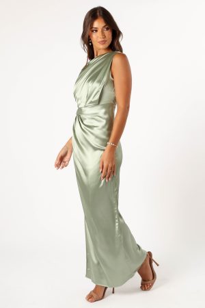 Nadia One Shoulder Maxi Dress – Sage