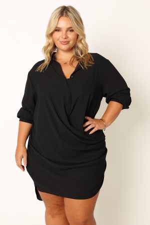Niky Long Sleeve Mini Dress – Black