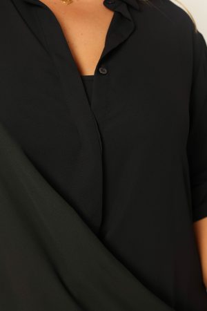 Niky Long Sleeve Mini Dress – Black